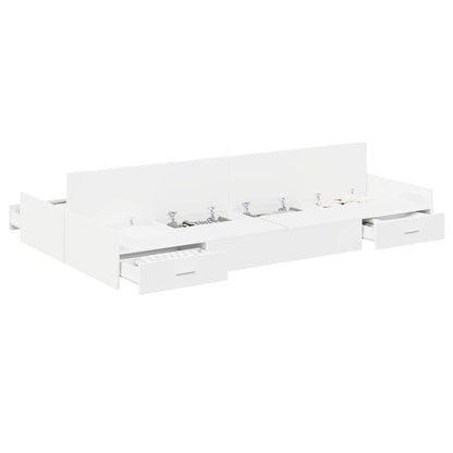 Storage Bed Frame with Door White 120 x 190 cm Engineered Wood