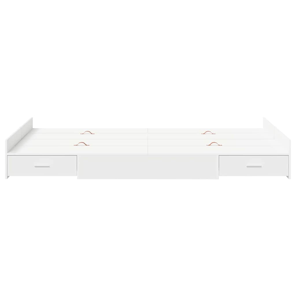 Storage Bed Frame with Door White 120 x 190 cm Engineered Wood