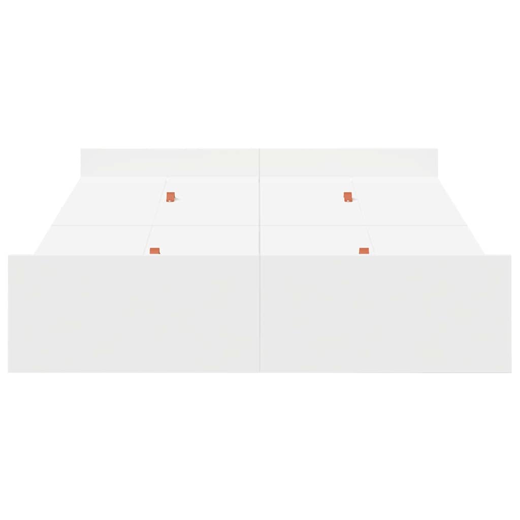 Storage Bed Frame with Door White 120 x 190 cm Engineered Wood