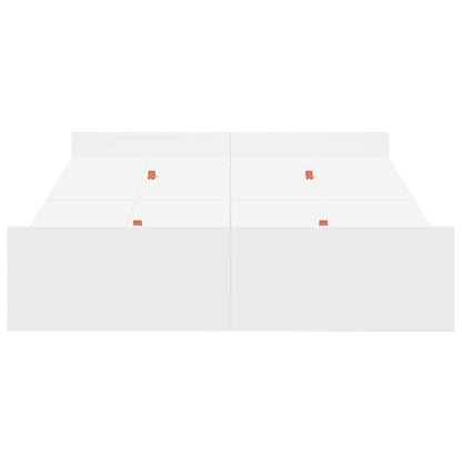 Storage Bed Frame with Door White 120 x 190 cm Engineered Wood