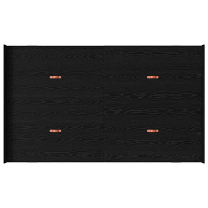 Storage Bed Frame Black Oak 120 x 190 cm Engineered Wood