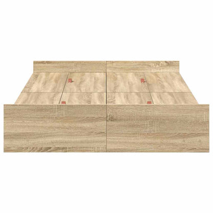 Storage Bed Frame Sonoma Oak 120 x 190 cm Engineered Wood