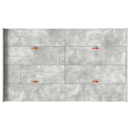 Storage Bed Frame Concrete Grey 120 x 190 cm Engineered Wood