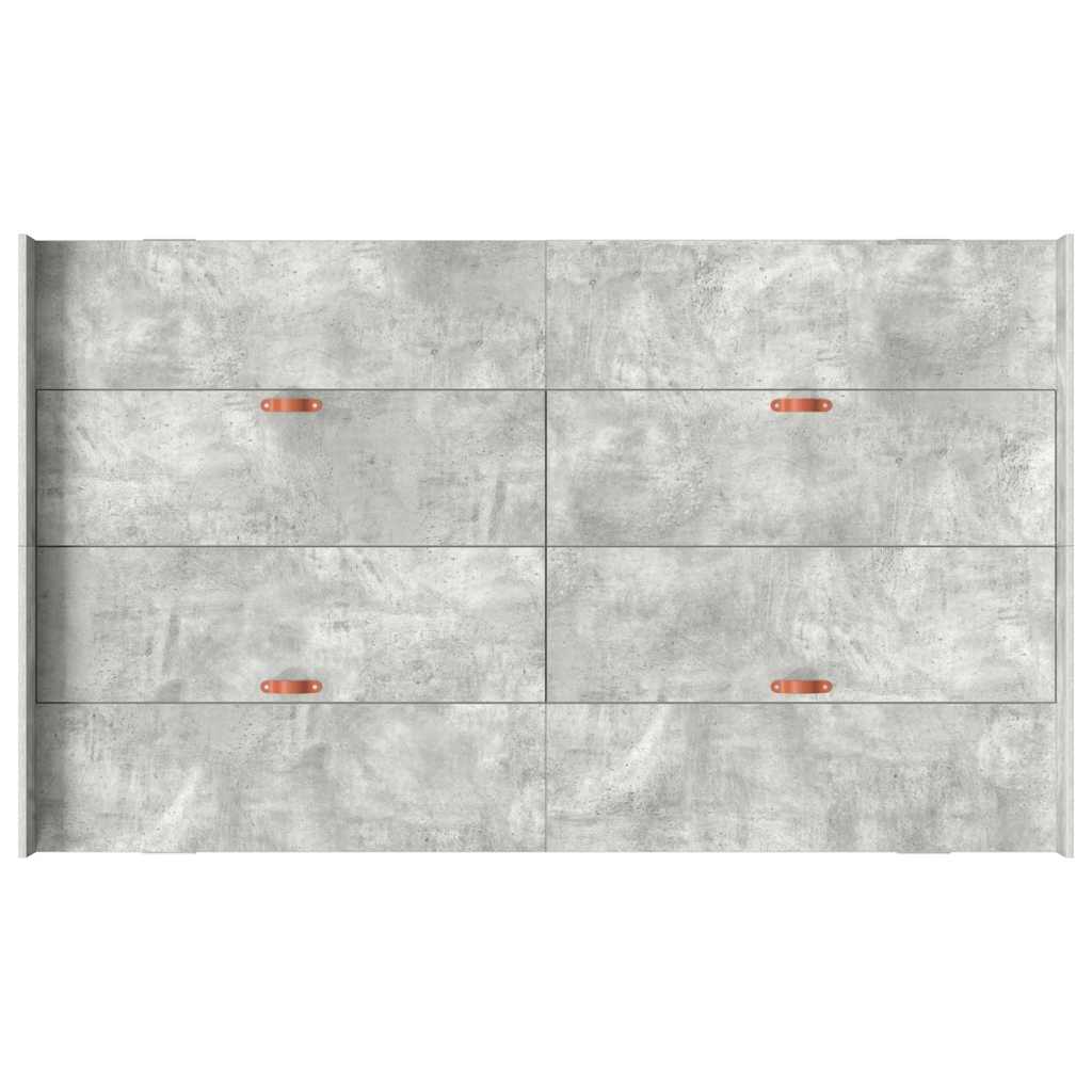 Storage Bed Frame Concrete Grey 120 x 190 cm Engineered Wood