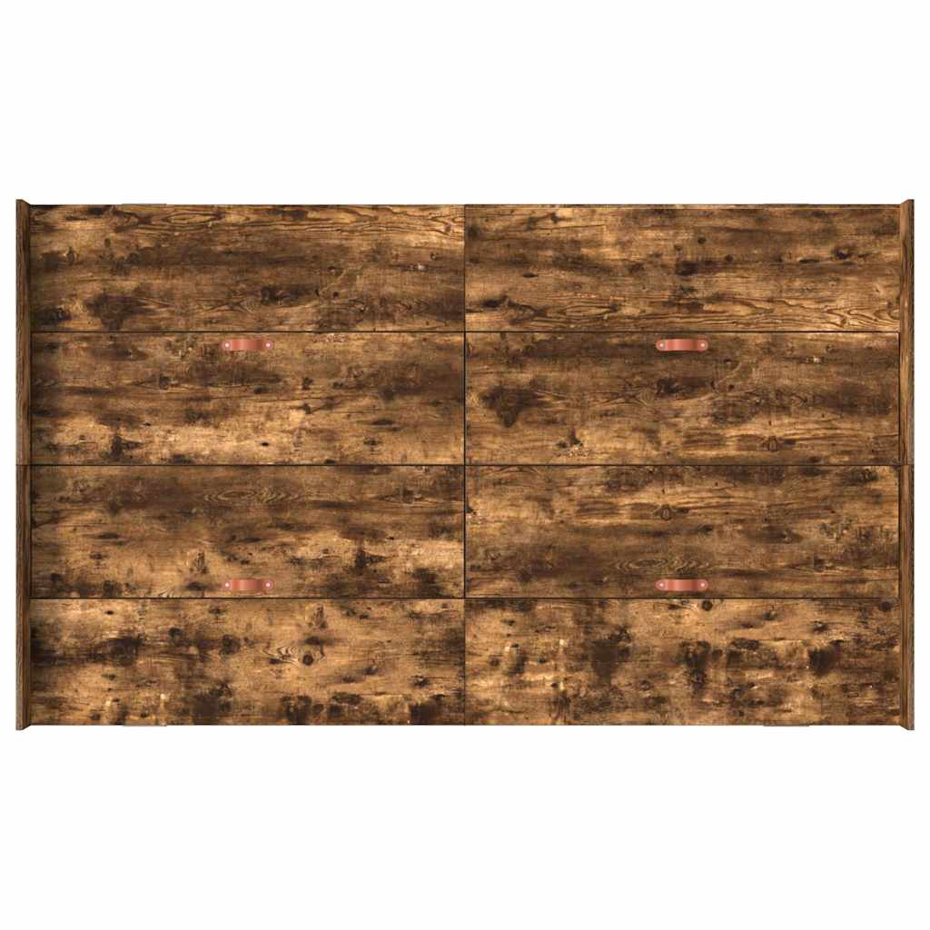 Storage Bed Frame Smoked Oak 120 x 190 cm Engineered Wood