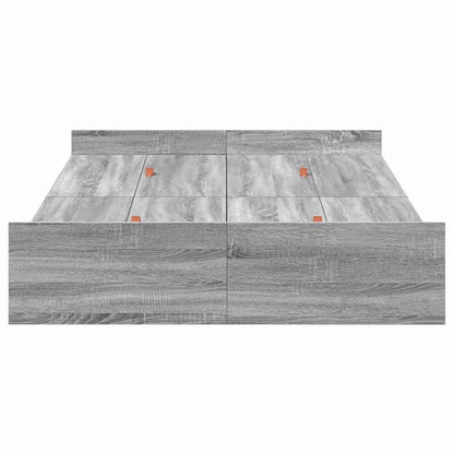 Storage Bed Frame Grey Sonoma 120 x 190 cm Engineered Wood
