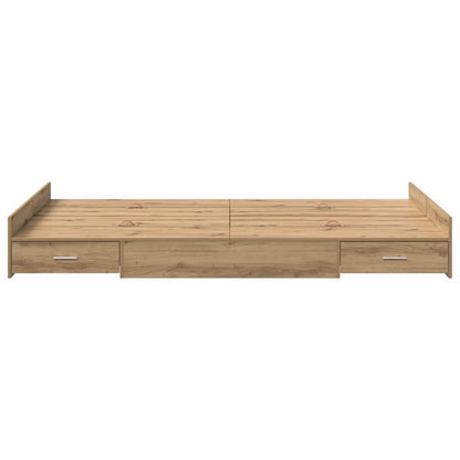 Storage Bed Frame Artisan Oak 120 x 190 cm Engineered Wood