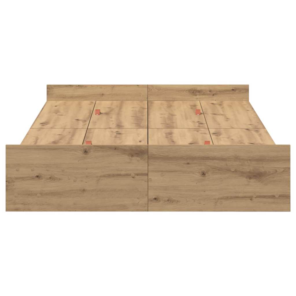 Storage Bed Frame Artisan Oak 120 x 190 cm Engineered Wood