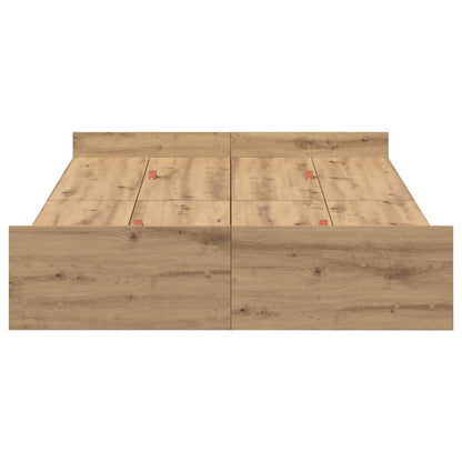 Storage Bed Frame Artisan Oak 120 x 190 cm Engineered Wood