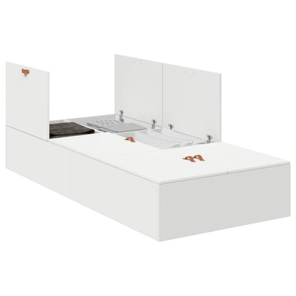 Storage Bed Frame White 80 x 200 cm Engineered Wood