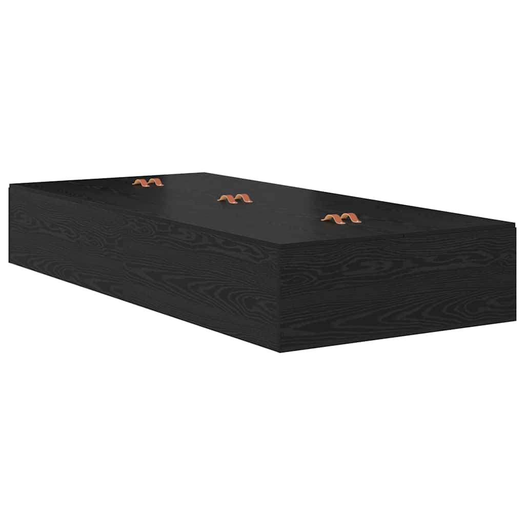 Storage Bed Frame Black Oak 80 x 200 cm Engineered Wood