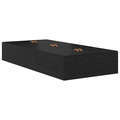 Storage Bed Frame Black Oak 80 x 200 cm Engineered Wood
