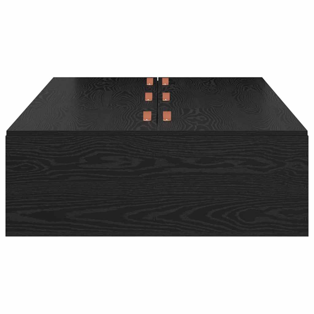 Storage Bed Frame Black Oak 80 x 200 cm Engineered Wood