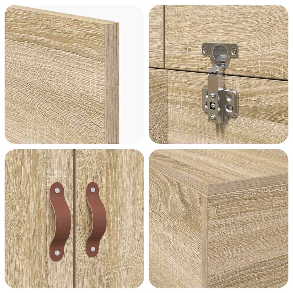 Storage Bed Frame Sonoma Oak 80 x 200 cm Engineered Wood