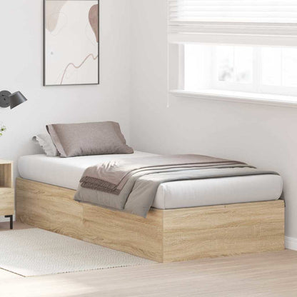 Storage Bed Frame Sonoma Oak 80 x 200 cm Engineered Wood