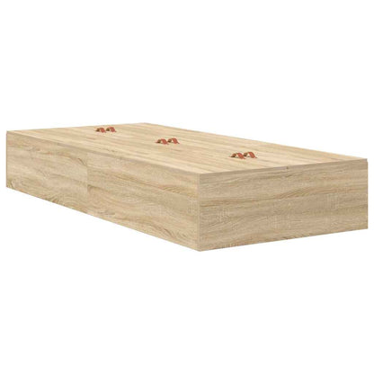 Storage Bed Frame Sonoma Oak 80 x 200 cm Engineered Wood