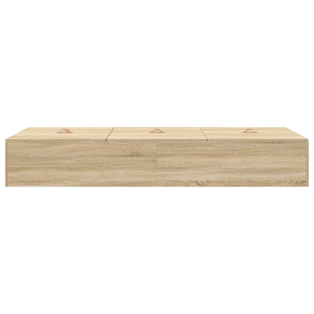 Storage Bed Frame Sonoma Oak 80 x 200 cm Engineered Wood