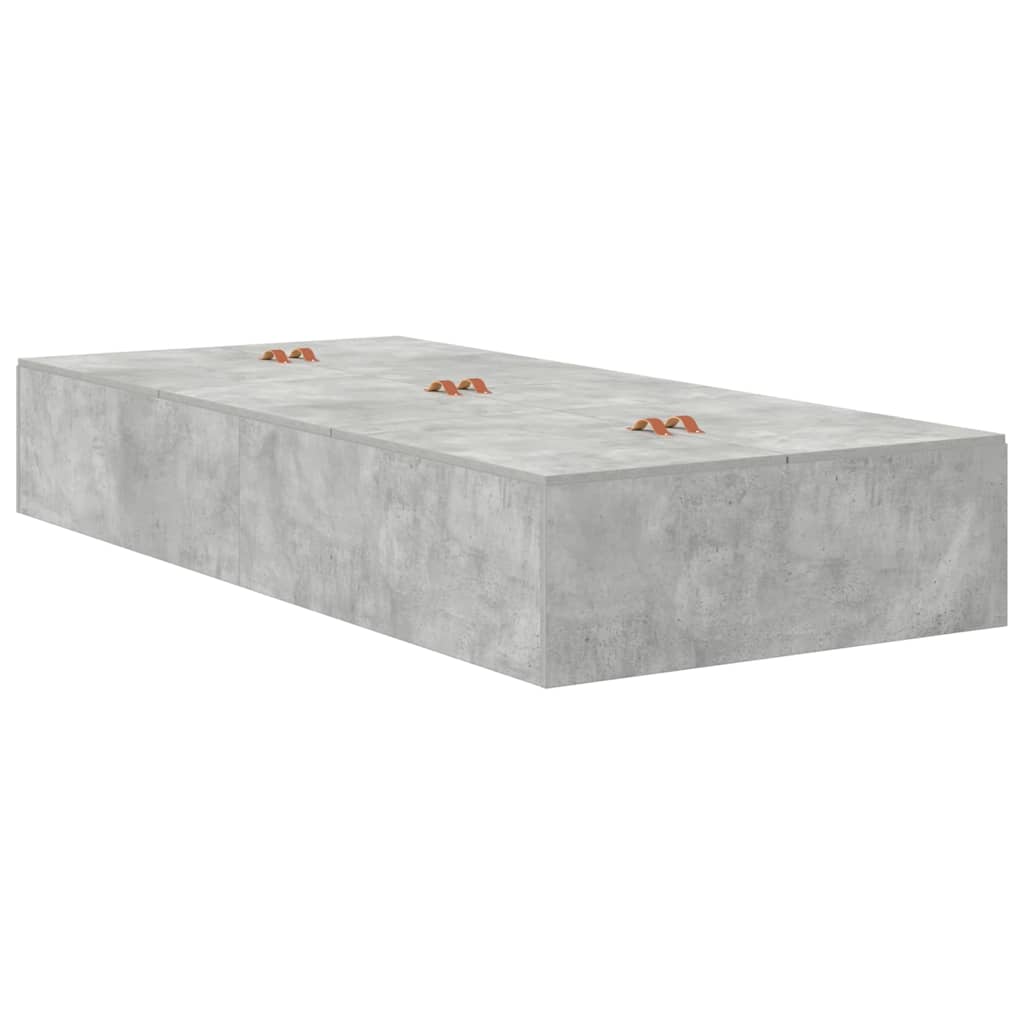 Storage Bed Frame Concrete Grey 80 x 200 cm Engineered Wood