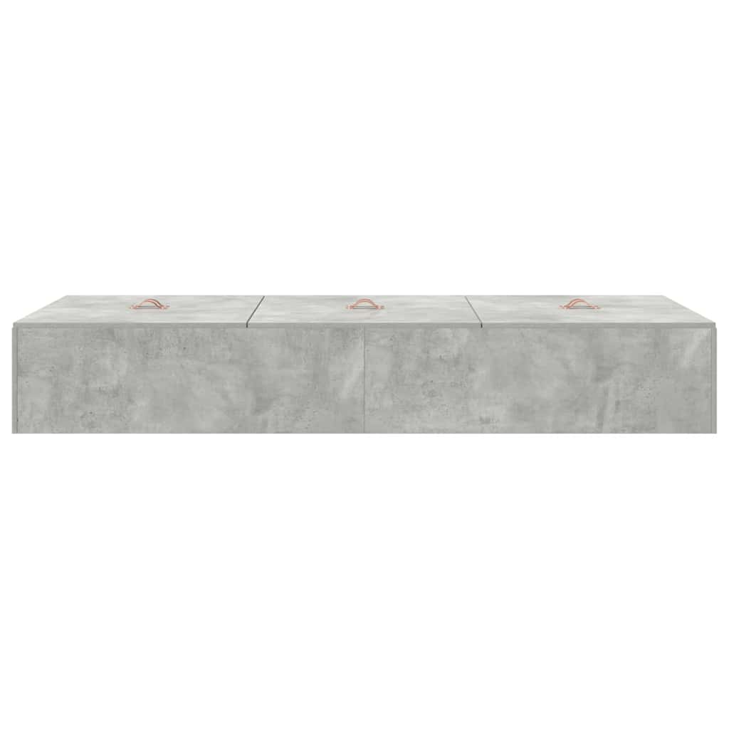 Storage Bed Frame Concrete Grey 80 x 200 cm Engineered Wood