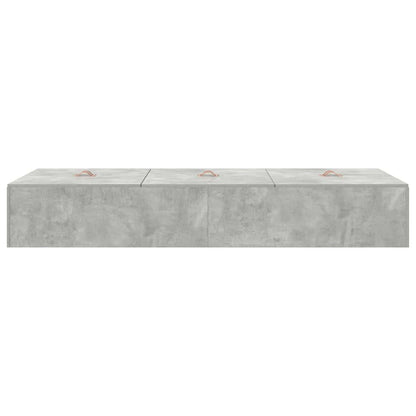 Storage Bed Frame Concrete Grey 80 x 200 cm Engineered Wood