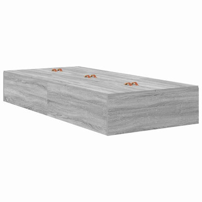 Storage Bed Frame Grey Sonoma 80 x 200 cm Engineered Wood