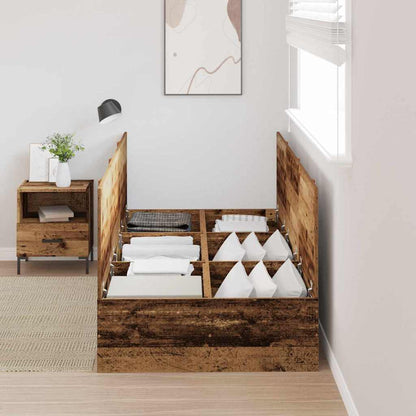 Storage Bed Frame Old Wood 80 x 200 cm Engineered Wood