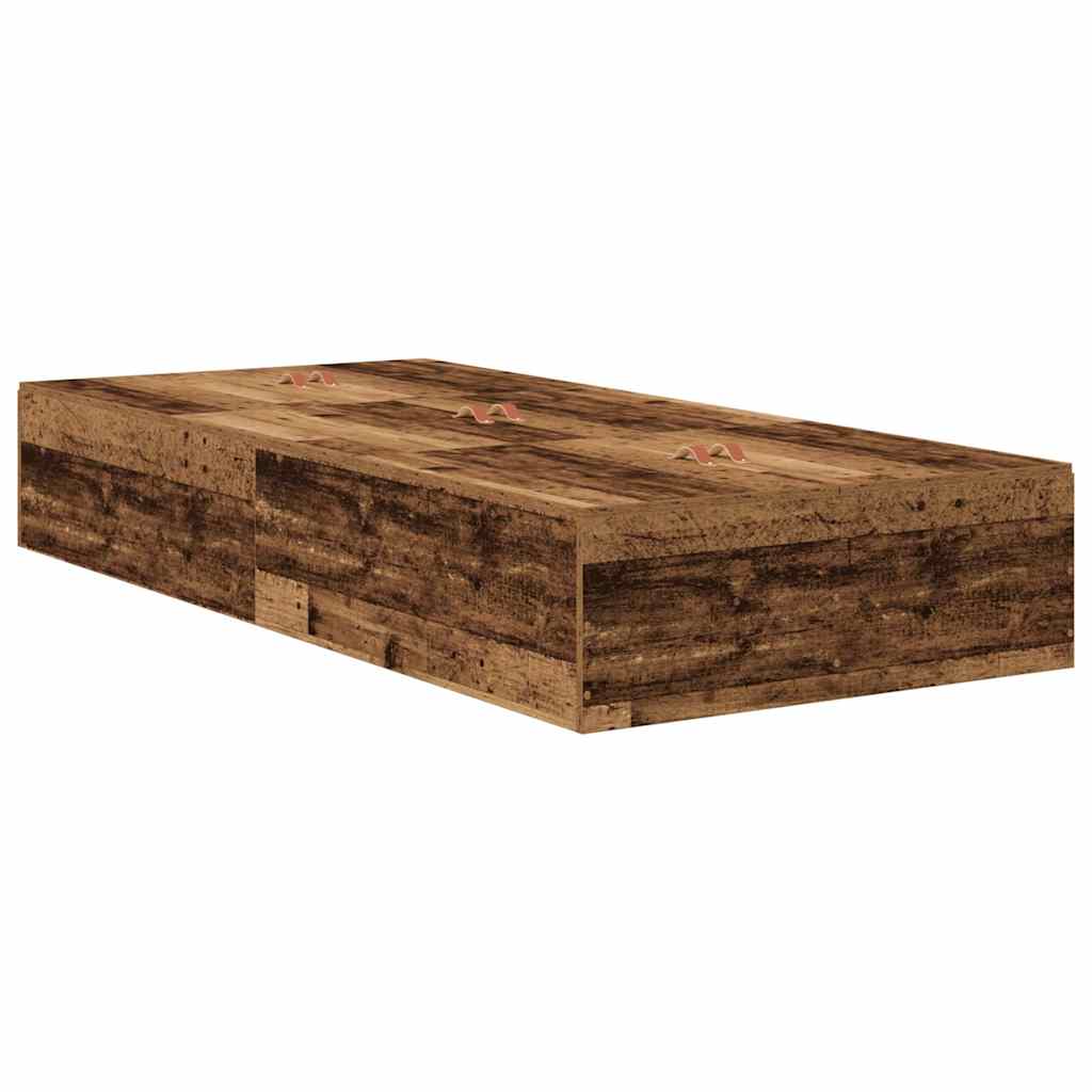 Storage Bed Frame Old Wood 80 x 200 cm Engineered Wood