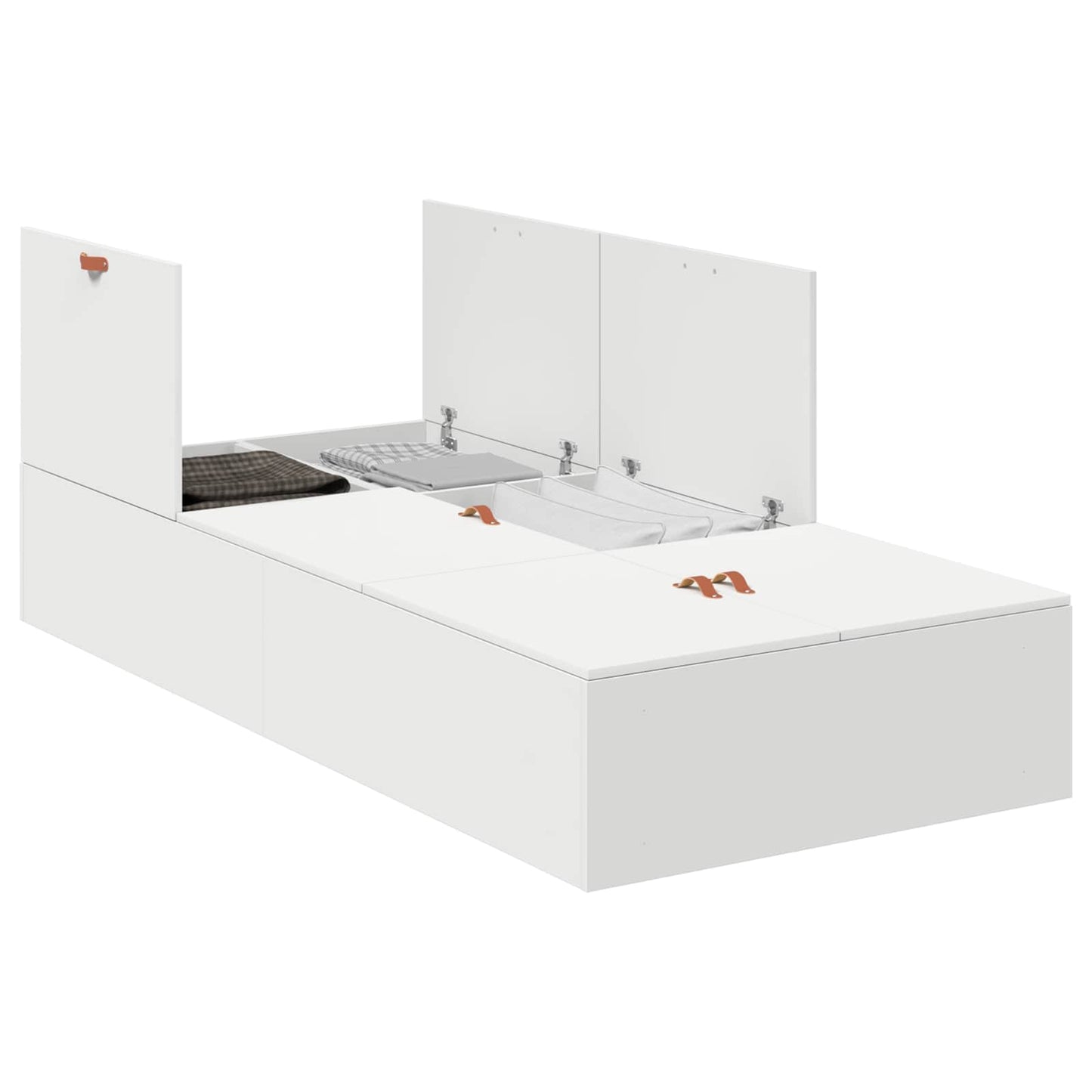 Storage Bed Frame White 90 x 200 cm Engineered Wood