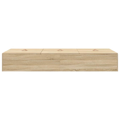 Storage Bed Frame Sonoma Oak 90 x 200 cm Engineered Wood