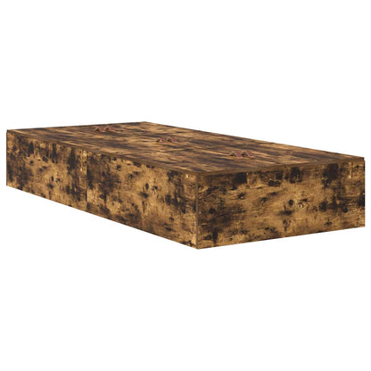 Storage Bed Frame Smoked Oak 90 x 200 cm Engineered Wood