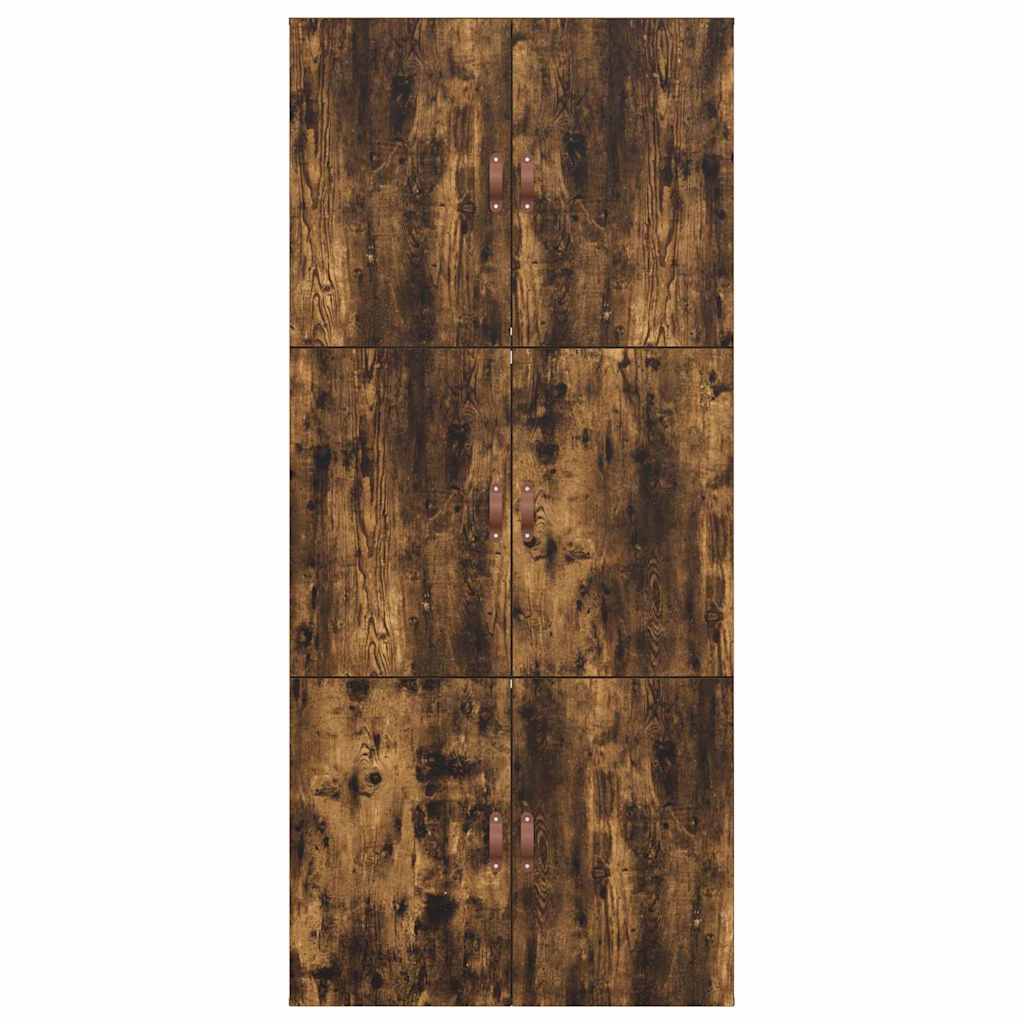 Storage Bed Frame Smoked Oak 90 x 200 cm Engineered Wood
