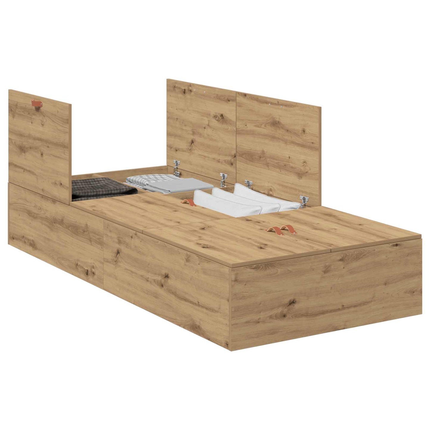 Storage Bed Frame Artisan Oak 90 x 200 cm Engineered Wood