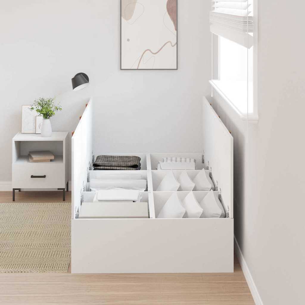 Storage Bed Frame with Door White 100 x 200 cm Engineered Wood