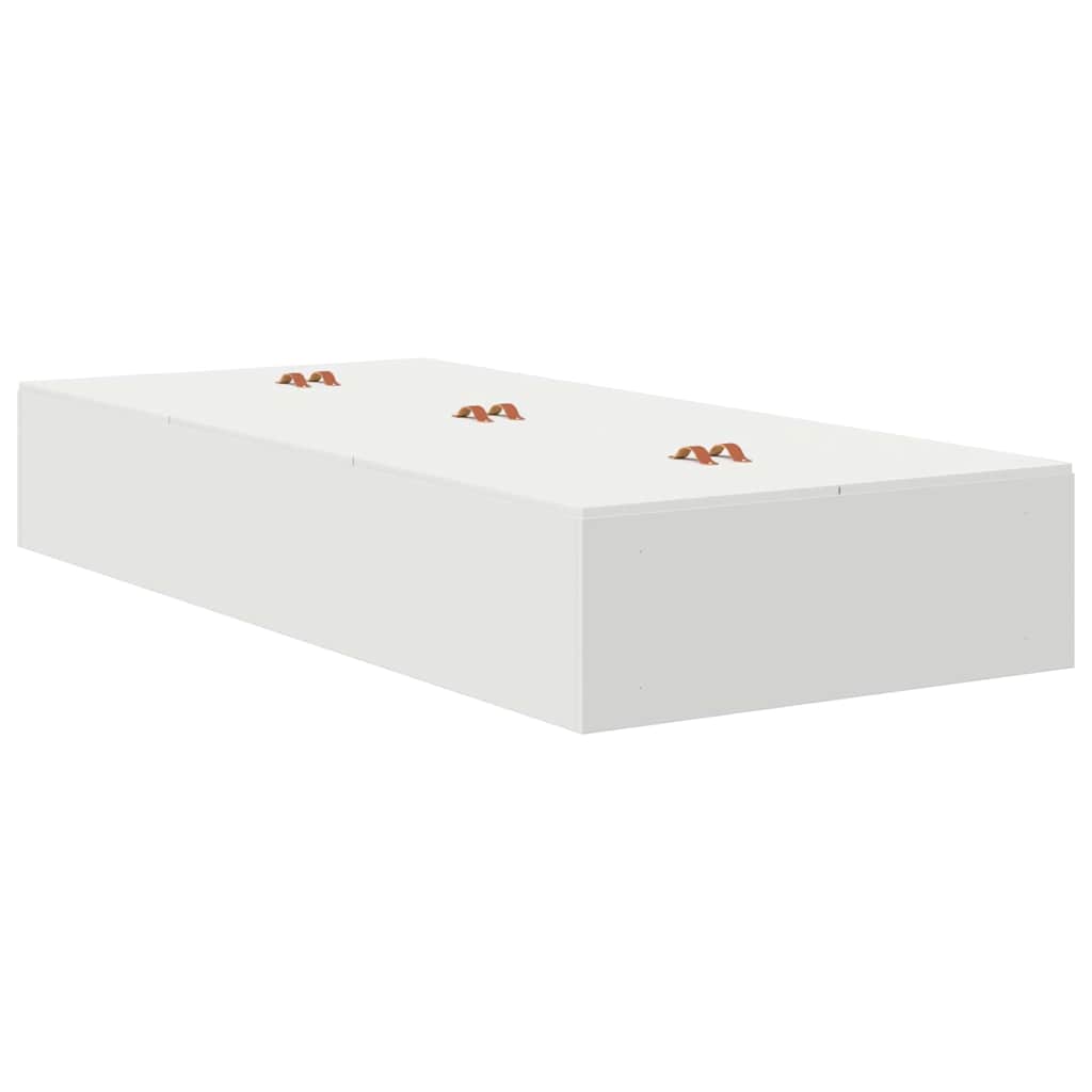 Storage Bed Frame with Door White 100 x 200 cm Engineered Wood
