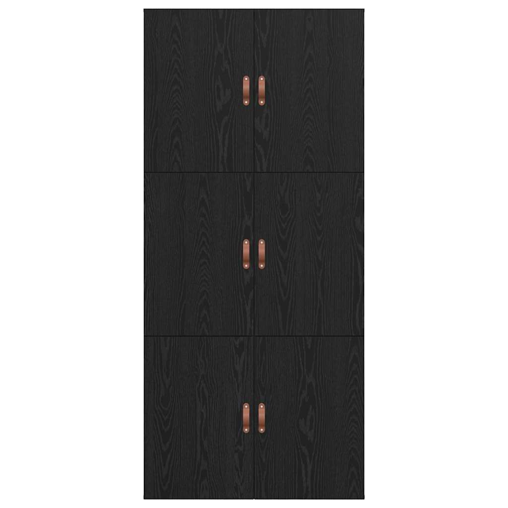 Storage Bed Frame Black Oak 100 x 200 cm Engineered Wood