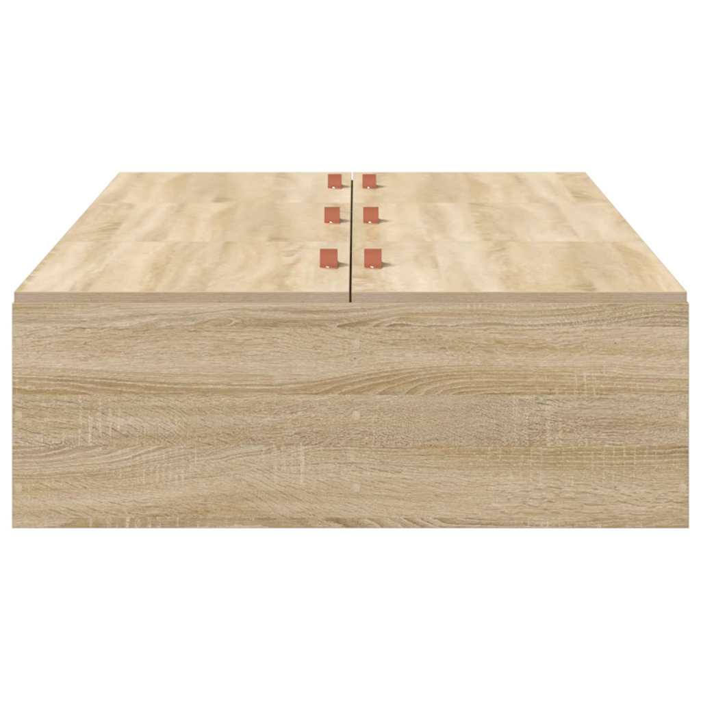Storage Bed Frame Sonoma Oak 100 x 200 cm Engineered Wood