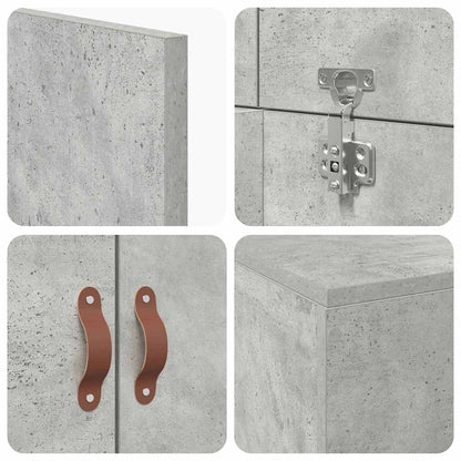 Storage Bed Frame Concrete Grey 100 x 200 cm Engineered Wood