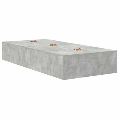 Storage Bed Frame Concrete Grey 100 x 200 cm Engineered Wood