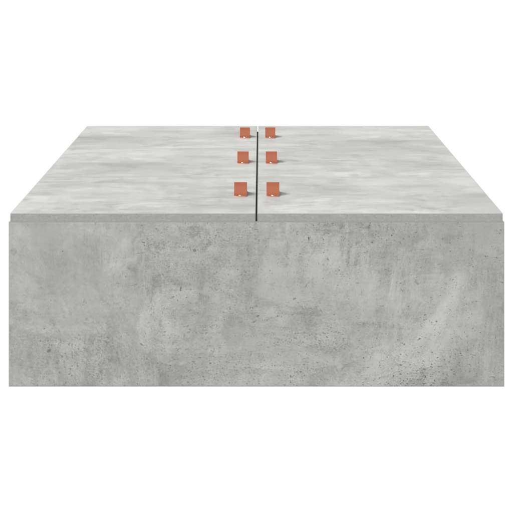 Storage Bed Frame Concrete Grey 100 x 200 cm Engineered Wood