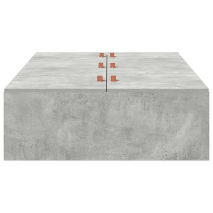 Storage Bed Frame Concrete Grey 100 x 200 cm Engineered Wood