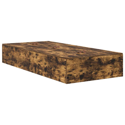 Storage Bed Frame Smoked Oak 100 x 200 cm Engineered Wood