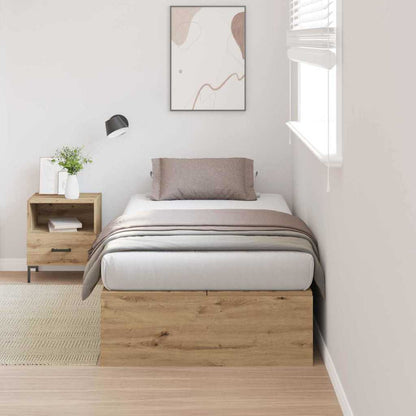 Storage Bed Frame Artisan Oak 100 x 200 cm Engineered Wood