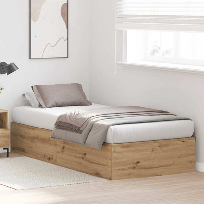 Storage Bed Frame Artisan Oak 100 x 200 cm Engineered Wood