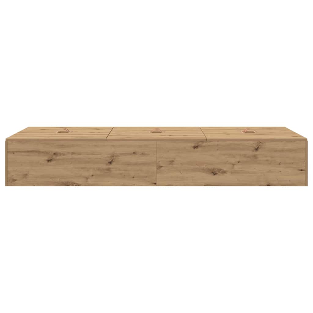 Storage Bed Frame Artisan Oak 100 x 200 cm Engineered Wood