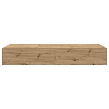 Storage Bed Frame Artisan Oak 100 x 200 cm Engineered Wood