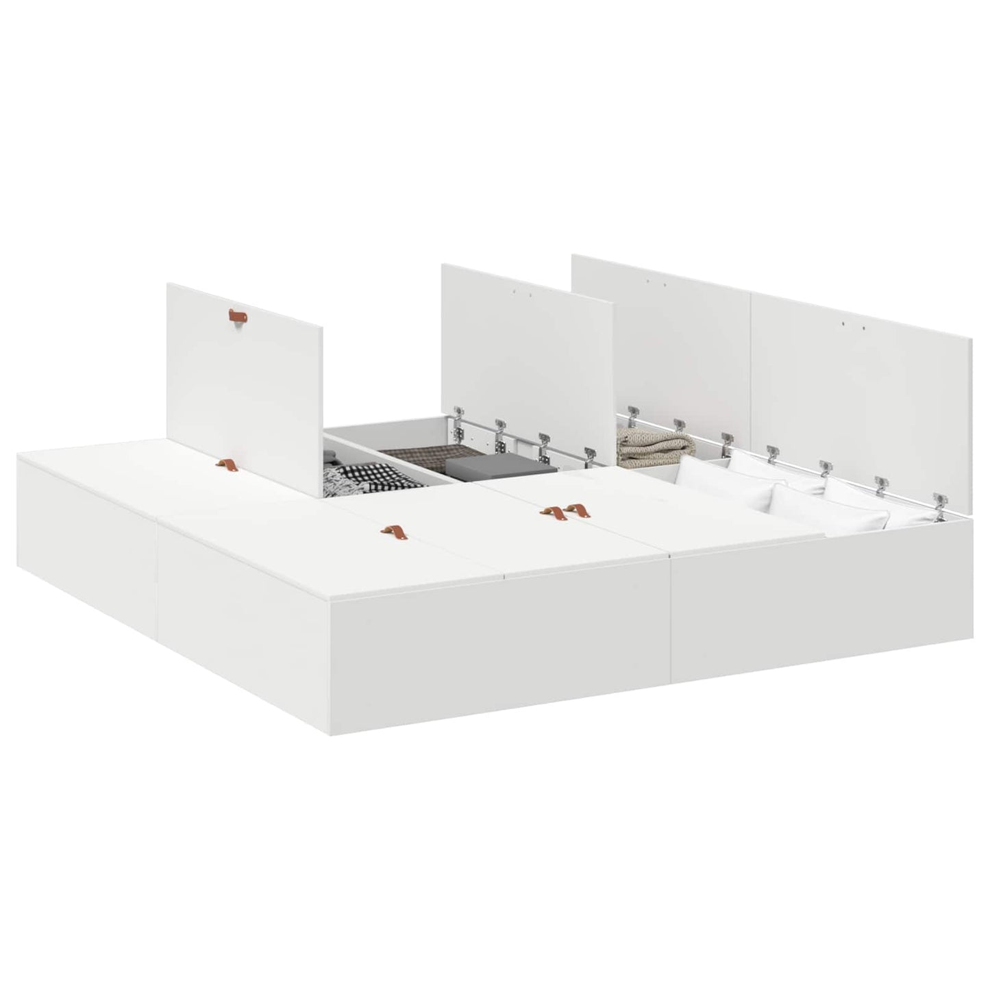 Storage Bed Frame White 200 x 200 cm Engineered Wood