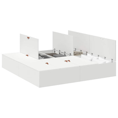 Storage Bed Frame White 200 x 200 cm Engineered Wood