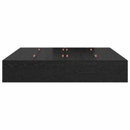 Storage Bed Frame Black Oak 200 x 200 cm Engineered Wood