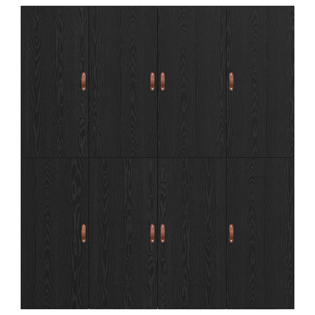 Storage Bed Frame Black Oak 200 x 200 cm Engineered Wood