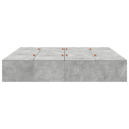 Storage Bed Frame Concrete Grey 200 x 200 cm Engineered Wood